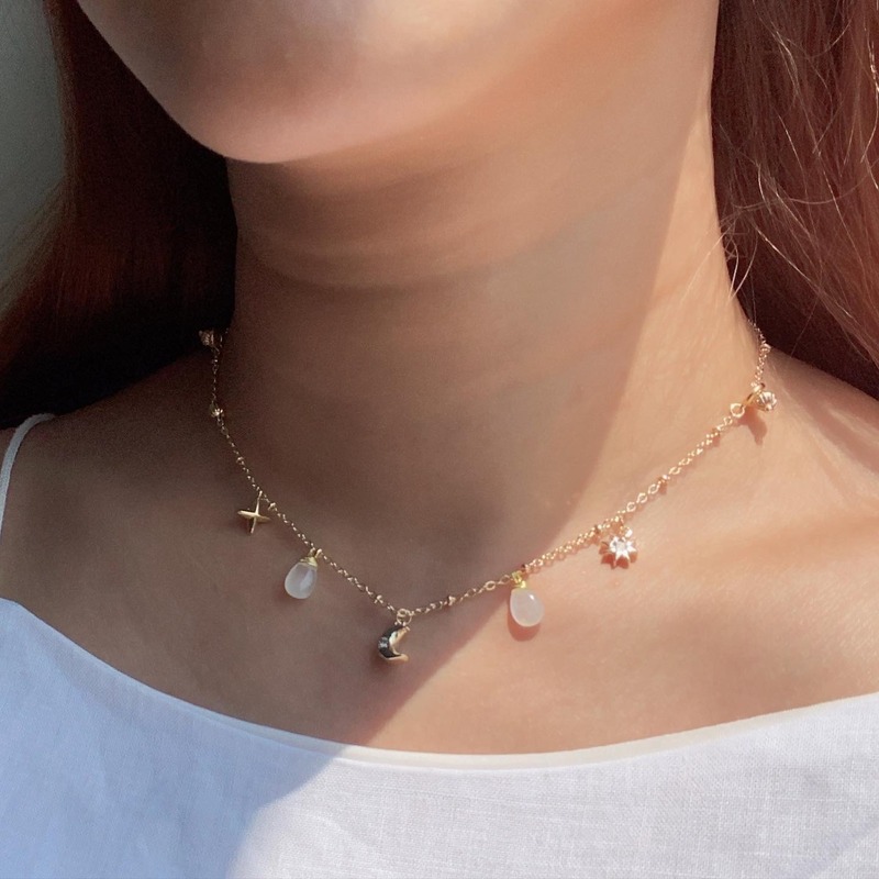 月モチーフ アクセサリー チェーンネックレス