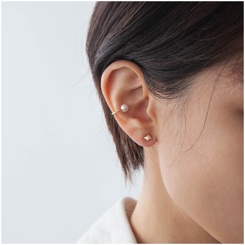 925 純銀天然珍珠 耳骨夾 Ear Cuff