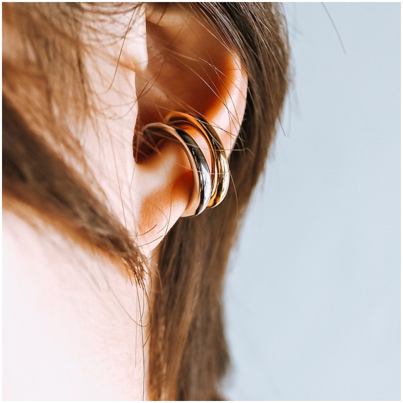 純銀不規則流線形 耳骨夾 Ear Cuff