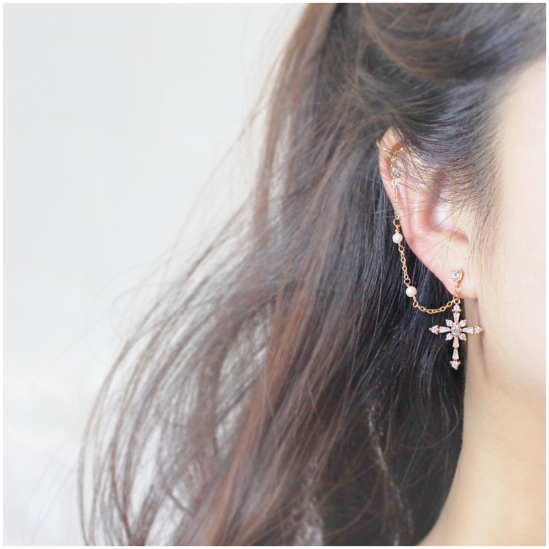 純銀珍珠 耳骨夾 Ear Cuff