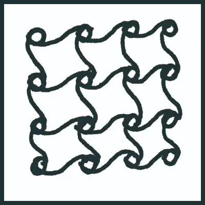 5. 這個剛完成的圖樣,是Zentangle® 官方的圖樣,名稱叫做「韻律」,英文名稱是Cadent 。