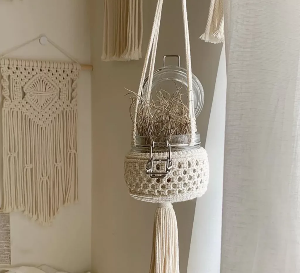 波希米亞風格 Macrame 法式編織植物吊飾(按上圖訂購)