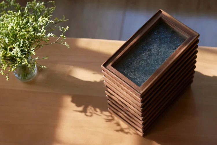 自在貓 胡桃木海棠花 mini tray