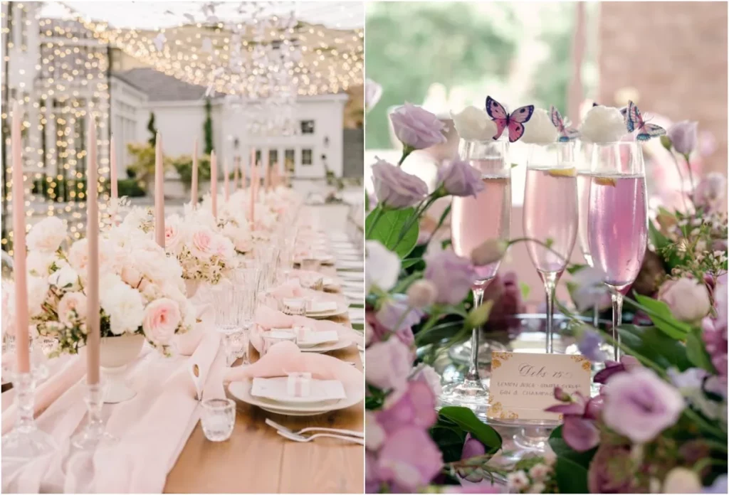 粉紅是最簡單而切合 Bridal Shower 的主色,加入純白、丁香紫更具浪漫氣氛!Image: Pinterest