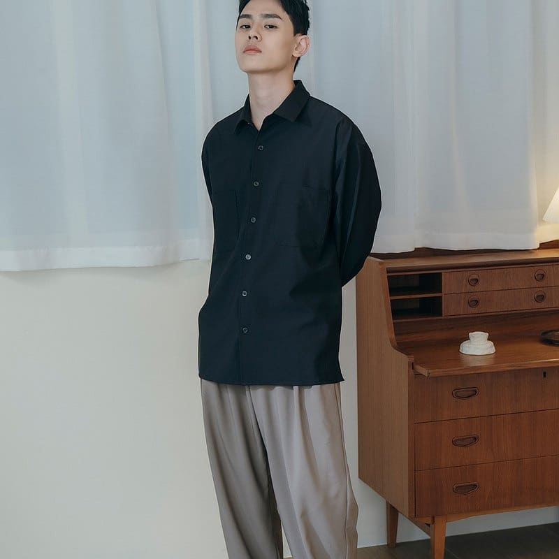 黑襯衫穿搭
