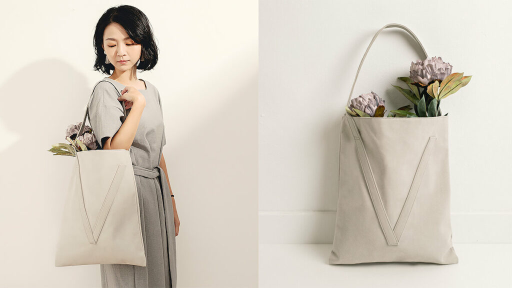 【Classic系列】V bag 經典灰色單肩包
