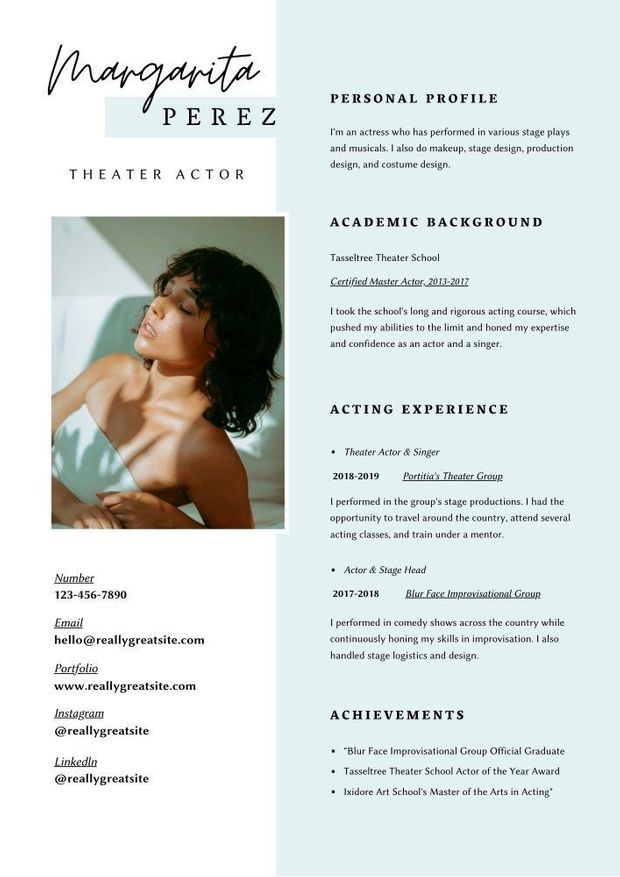 canva 簡約英文履歷模板