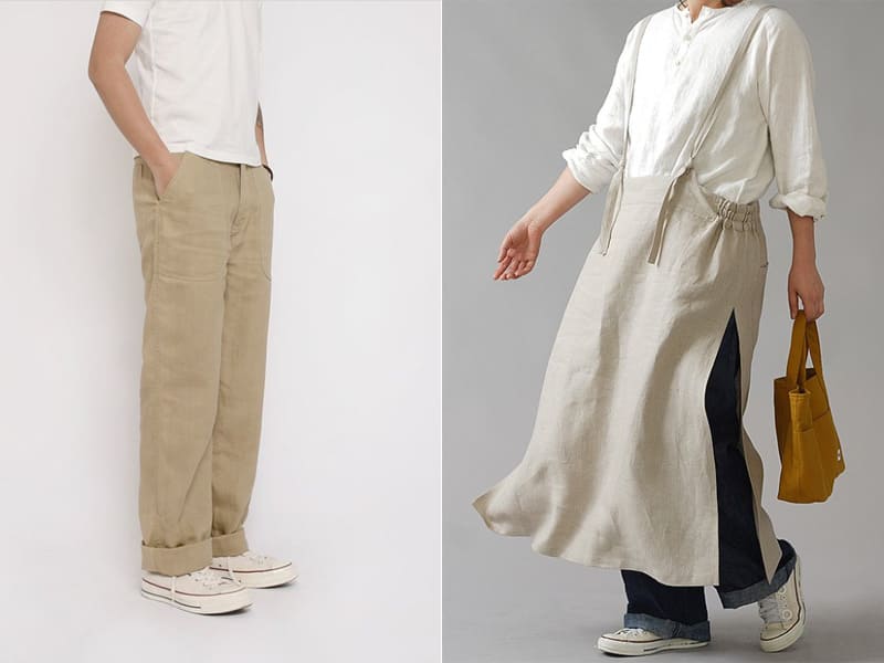 白色帆布鞋搭淺色服裝