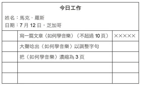 番茄鐘工作法時間表