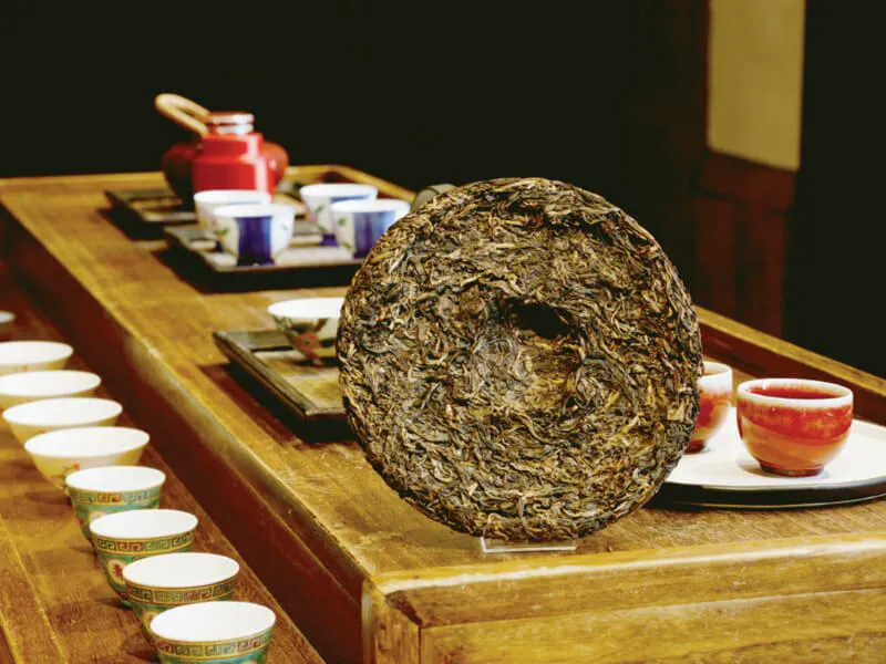 高品質的普洱茶餅圓潤飽滿