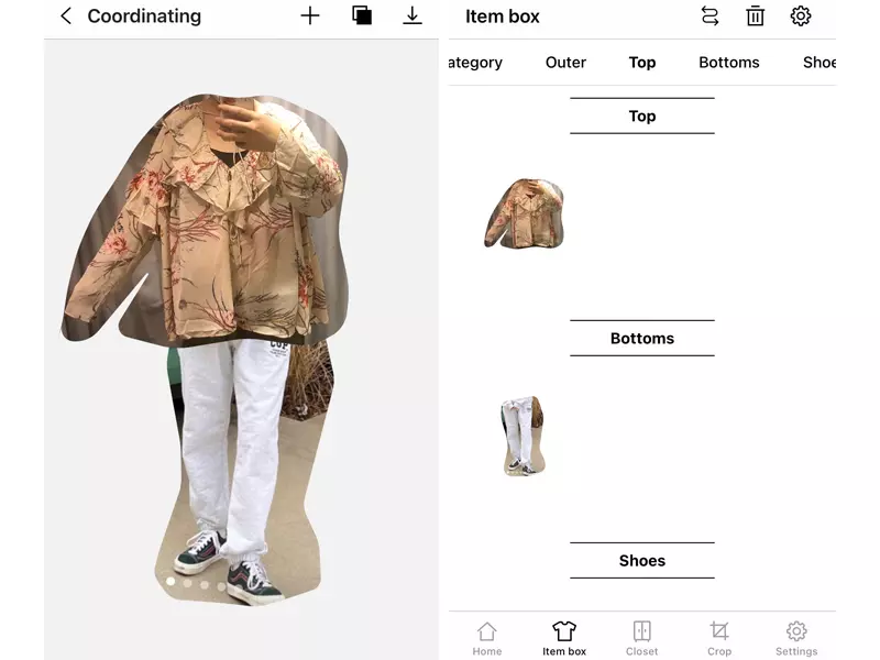 模擬穿搭 App:CLOSET
