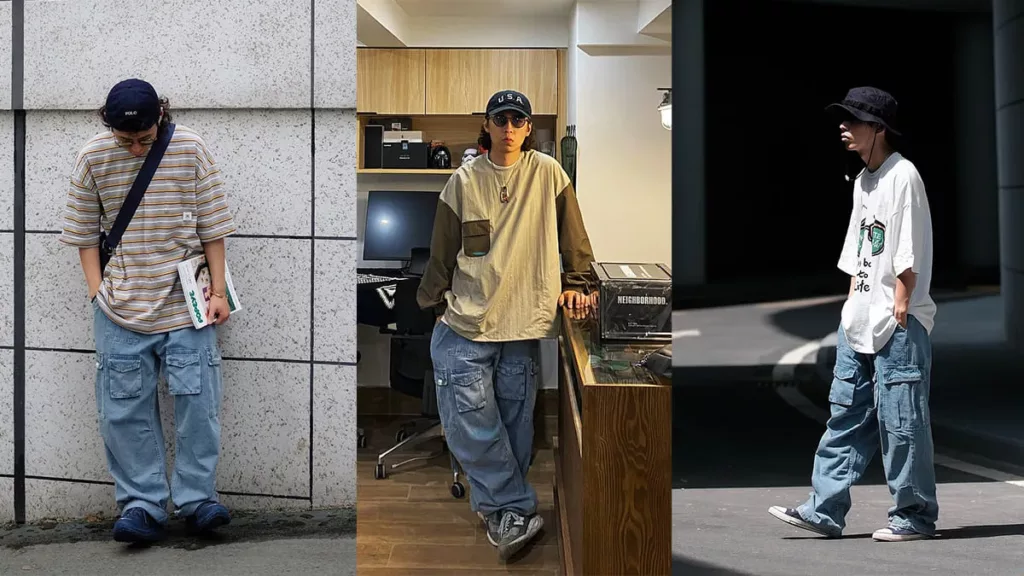 oversize穿搭牛仔寬褲