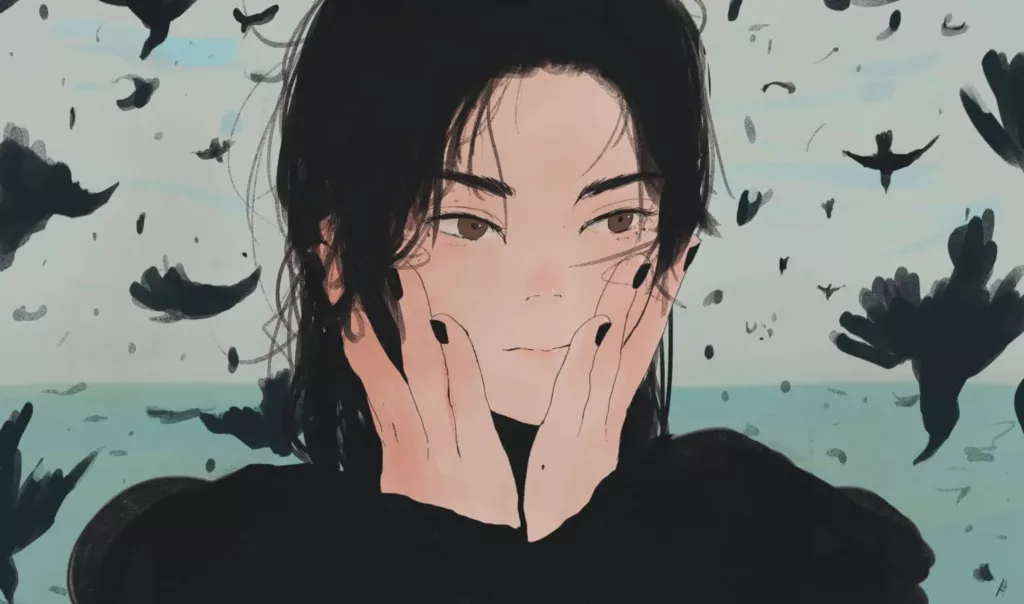 秋野コゴミ人物描寫插畫