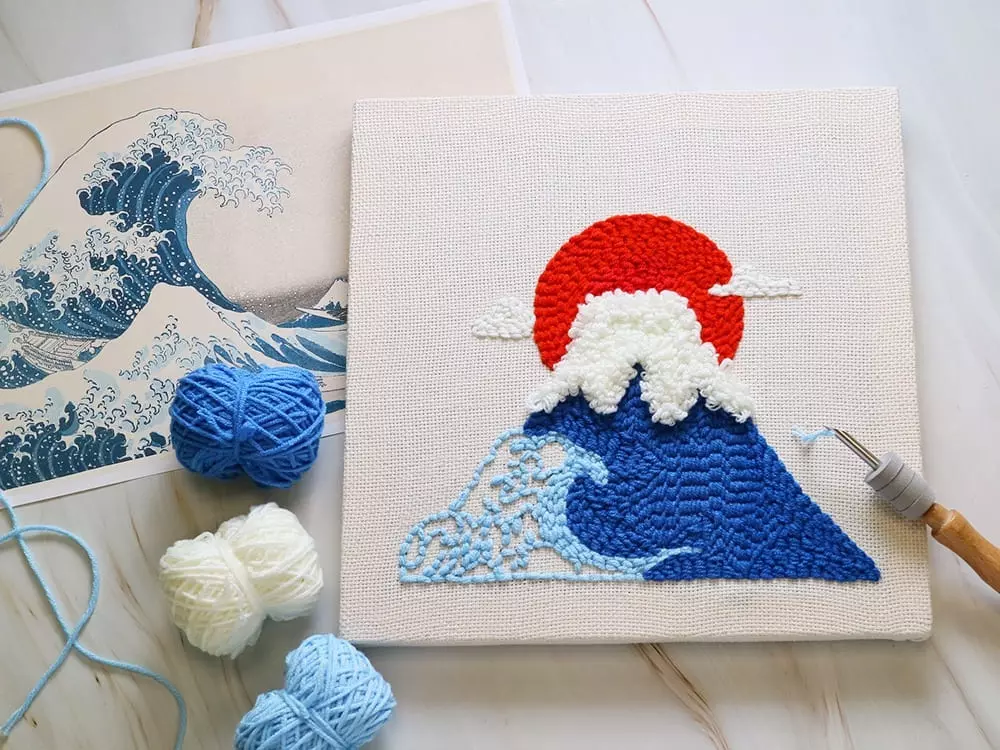 富士山之美 毛線刺繡新手材料包