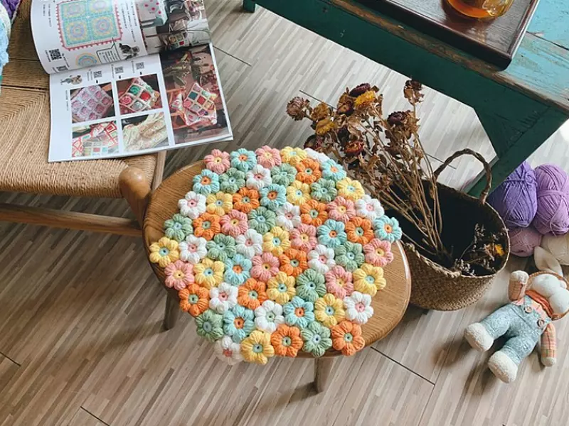 花花坐墊 材料包 DIY 毛線包