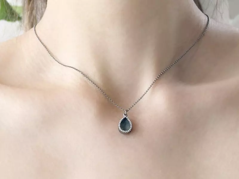 【Jadeite Atelier 翠藝】梨形黑玉項鍊
